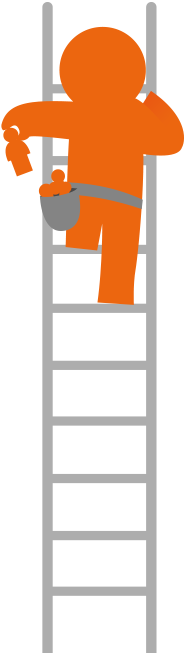 Homme sur echelle